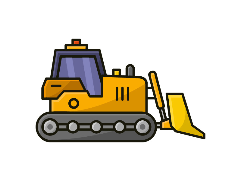 Illustrated bulldozer
