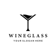 Wine logo design with wine glasses and bottles.Logos for nightclubs, bars and wine shops.