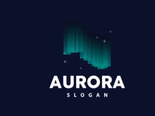 Aurora Logo, Light Wave Vector, Nature Landscape Design