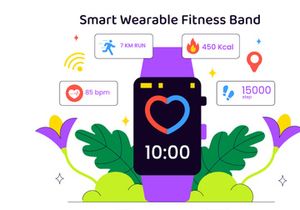 10 Smart Wearable Fitness Band Illustration
