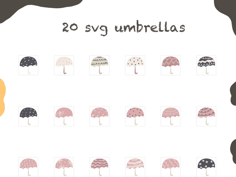 20 svg black pink umbrellas illustration images icons drawing images pictures