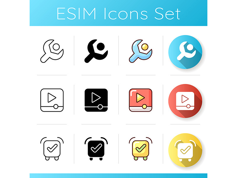 Smartphone interface icons set