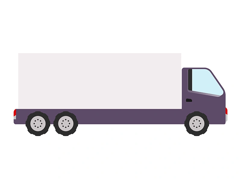 Freight truck cartoon vector illustration by NTL studio ~ EpicPxls
