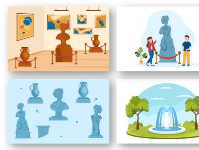 10 Contemporary Art Abstract Sculptures Illustration