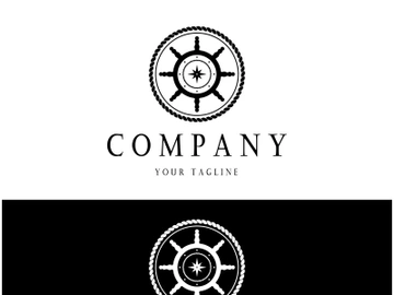 The cruise logo,ship steering logo, boat, yacht, rope, maritime, anchor. Logo for business, sailor, sailing, tourism preview picture