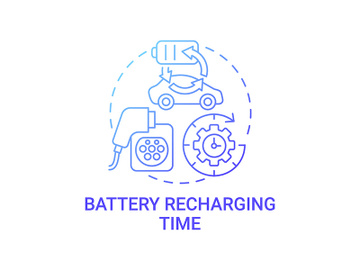 Electric vehicles battery charging time concept icon. preview picture
