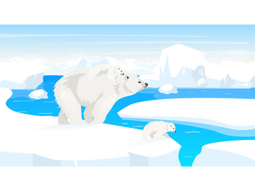 South pole flat vector illustration preview picture