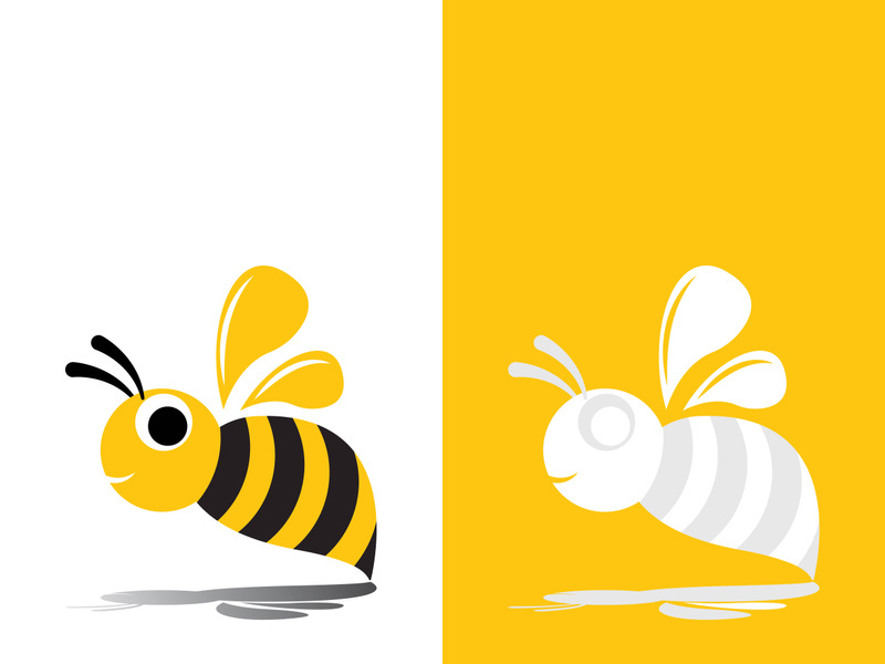 Bee logo vector icon illustration design