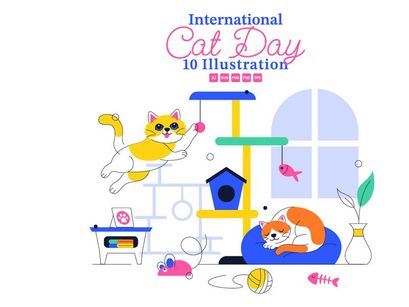 10 International Cat Day Illustration