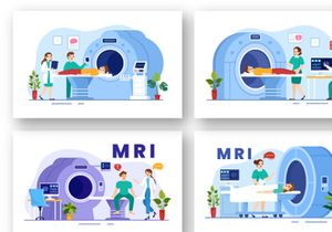 14 MRI or Magnetic Resonance Imaging Illustration