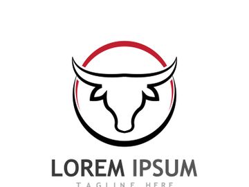 Vintage bull head horns logo preview picture