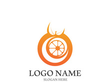 Orange logo design vector icon illustration design