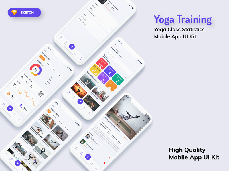 Yoga Class Mobile App Light Version (SKETCH)