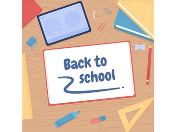 Back to school card template. Education process preview picture