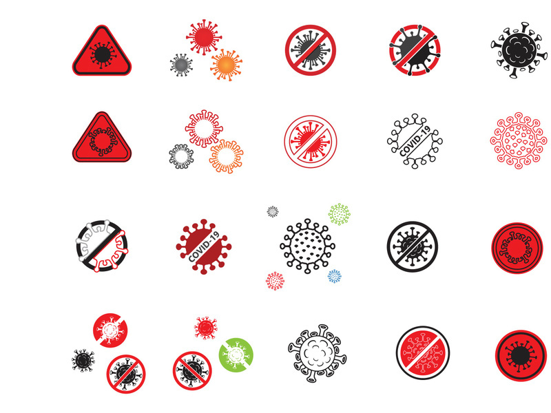 Corona virus COVID icon logo vector element