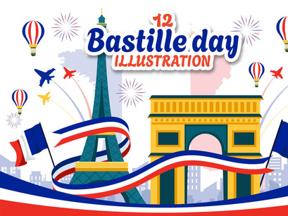 12 Happy Bastille Day Illustration