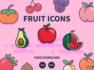 Fruit Icons - Free SVG preview picture