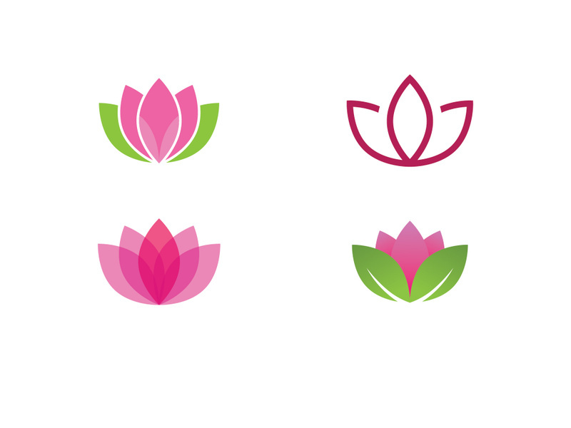 Lotus flower vector logo template