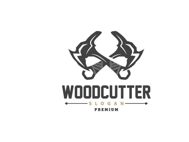 Ax Logo, Wood Cutting Tool Black Silhouette, Lumberjack Vector