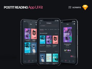 PostIt iOS Reading App UI Kit preview picture