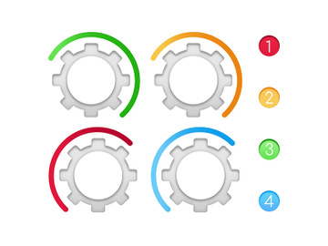 Gears with color line vector infographic elements set preview picture
