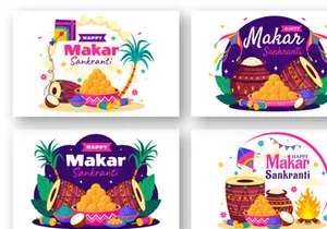 12 Makar Sankranti Celebration Illustration