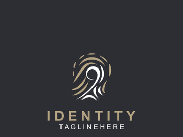 Fingerprint technology Logo Security system element symbol biometric template preview picture