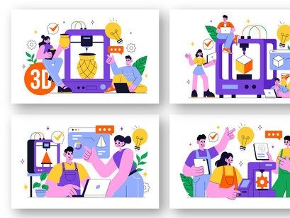 10 3D Printing Workshop Illustration