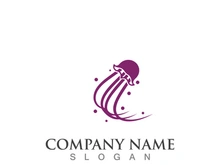 Jellyfish icon illustration design, simple logo template vector