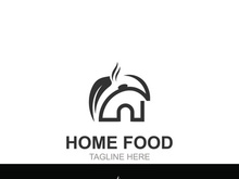 Home Food Creative idea of logo. Home Cooking, home food logotype template