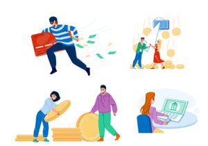 Finance money characters