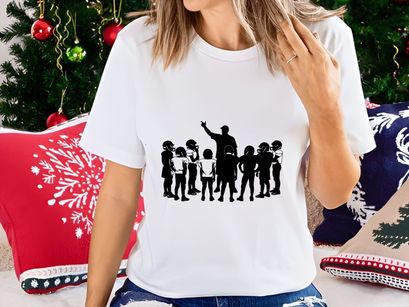 A group of children standing around a coach or teacher in a guidance or instructional setting