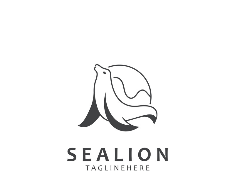 Sea lion mammal logo design animal sea illustration template