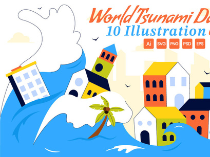 10 World Tsunami Awareness Day Illustration