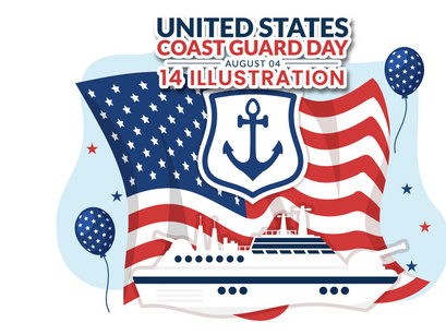 14 United States Coast Guard Day Illustration