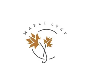 Maple leaf logo design vintage style graphic illustration