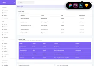 Tables Widgets Dashboard UI Kit