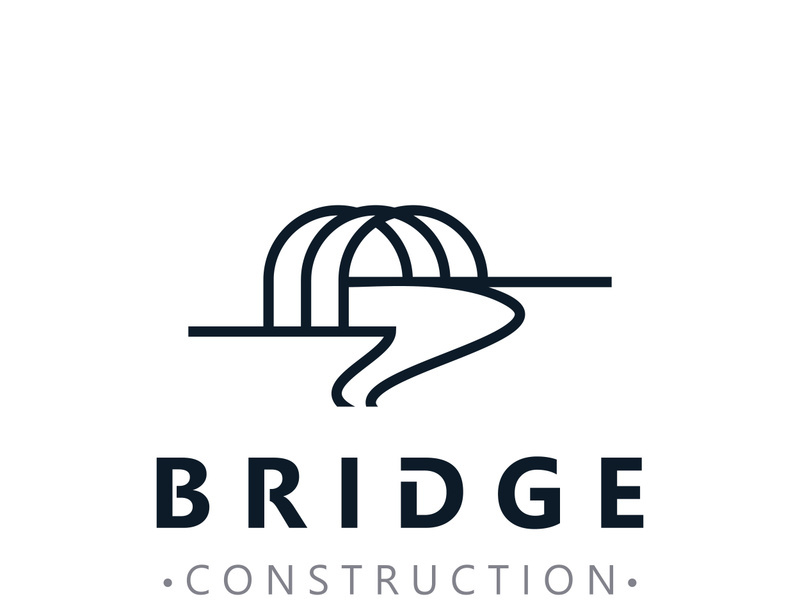 Minimalist Bridge logo suitable for building and construction workers vector design