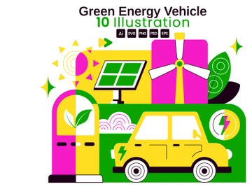 10 Green Energy Vehicle Illustration preview picture