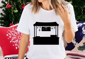 Asian street food stall silhouette