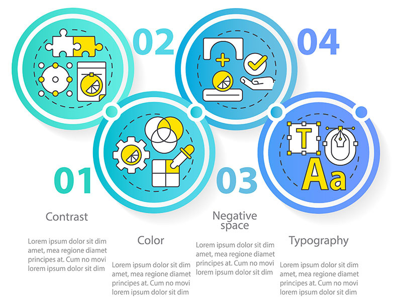 Principles of graphic design circle infographic template