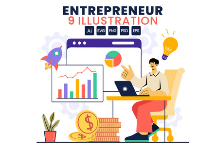 9 Entrepreneur Business Illustration