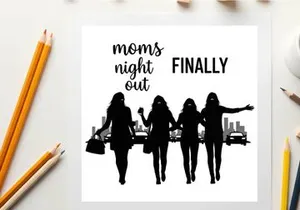 Silhouette of four women on moms night out finally adventure together