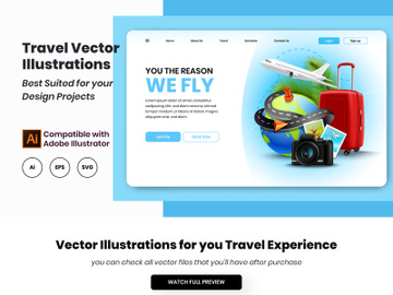 Retro Travel Vector Illustration Designs preview picture