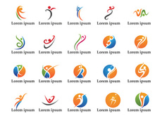 Health life people jump logo vector