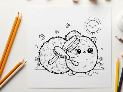 Cute hamster brushing teeth vector illustration flat design