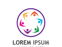 Community of people logo design with creative idea.