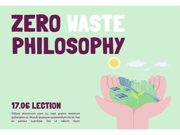 Zero waste philosophy banner flat vector template preview picture