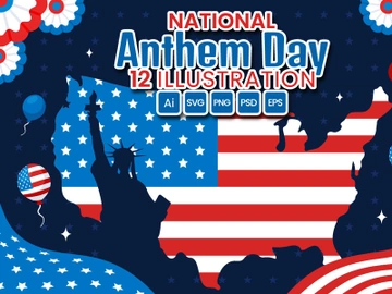 12 National Anthem Day Illustration preview picture