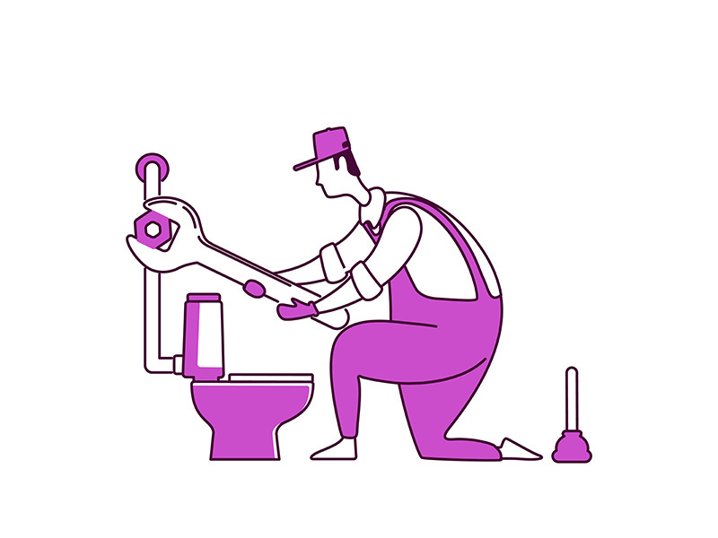 Plumbing flat silhouette vector illustration